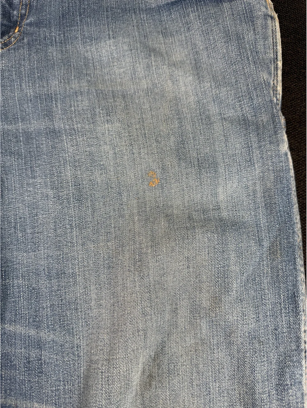Carhartt Men's Light Blue Denim Work Jeans with Distressed Details, Size 34x34